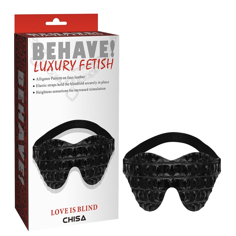 Маска на глаза Chisa Behave! LOVE IS BLIND с имитацией кожи крокодила, черная