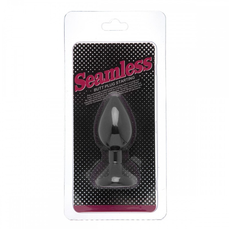 Анальна пробка Black Silicone Heart Purple