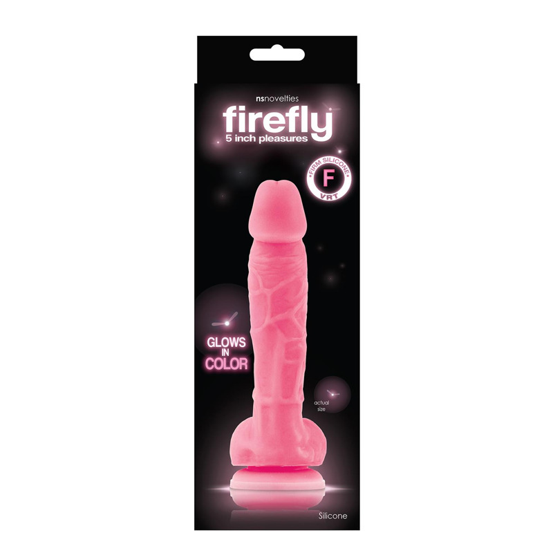 Фаллоимитатор розовый светящийся FIREFLY 5