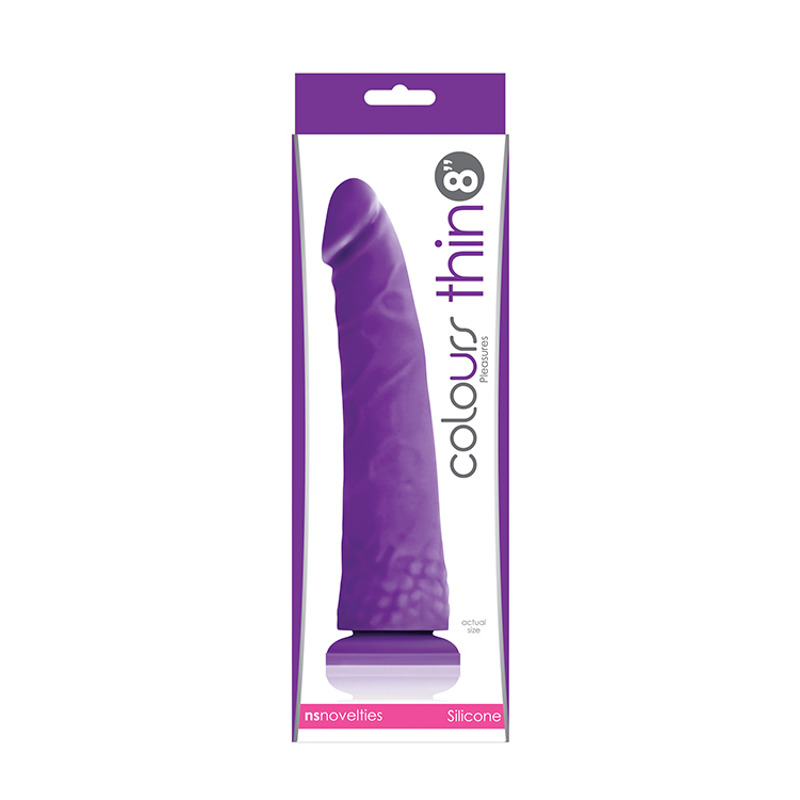 Фаллоимитатор силикон NS Novelties COLOURS PLEASURES THIN 8INCH PURPLE