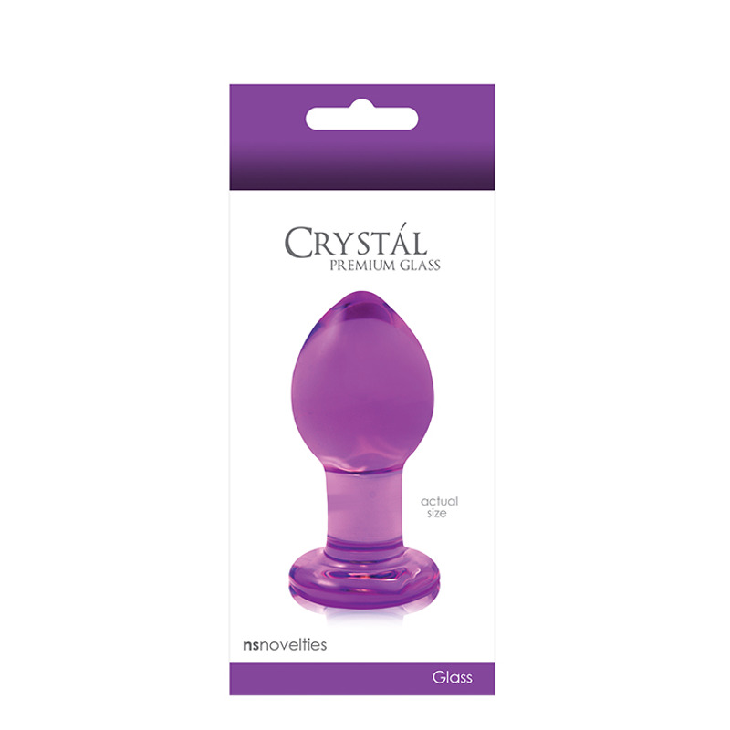 Стеклянная пробка NS Novelties Crystal Glass, фиолетовая, размер М