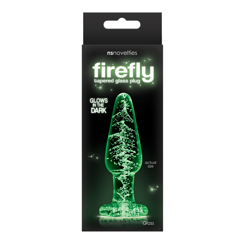Анальная пробка стеклянная светящаяся NS Novelties FIREFLY GLASS TAPERED PLUG MEDIUM CLEAR