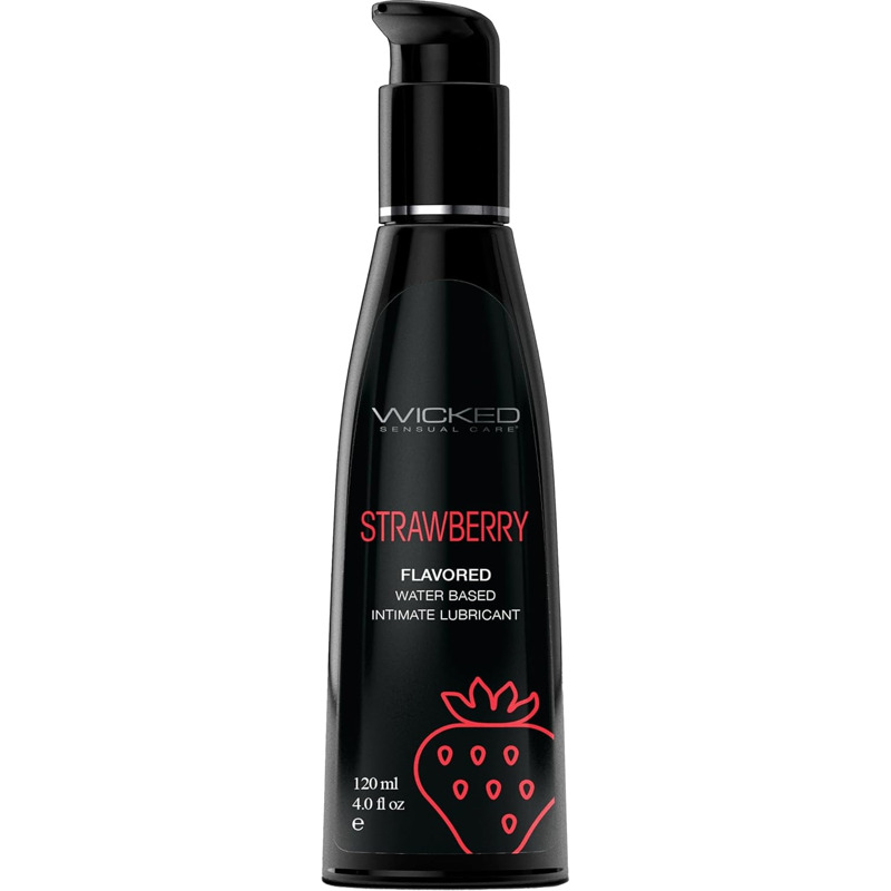 Съедобный лубрикант со вкусм клубники WICKED AQUA 120ML
