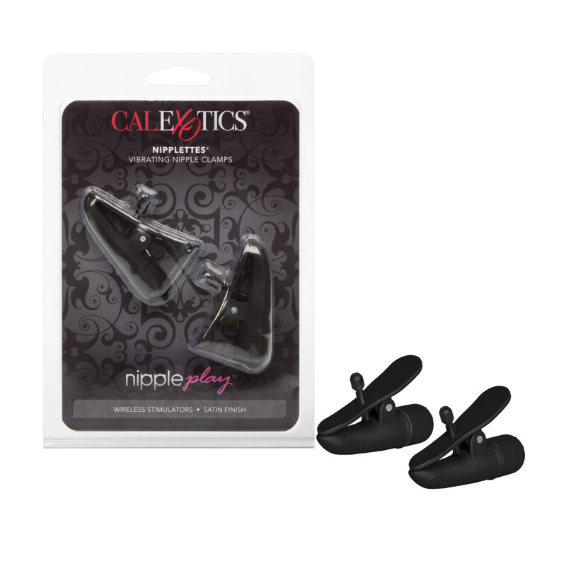 Зажимы на соски с вибрацией California Exotic Novelties, черные, 7 см