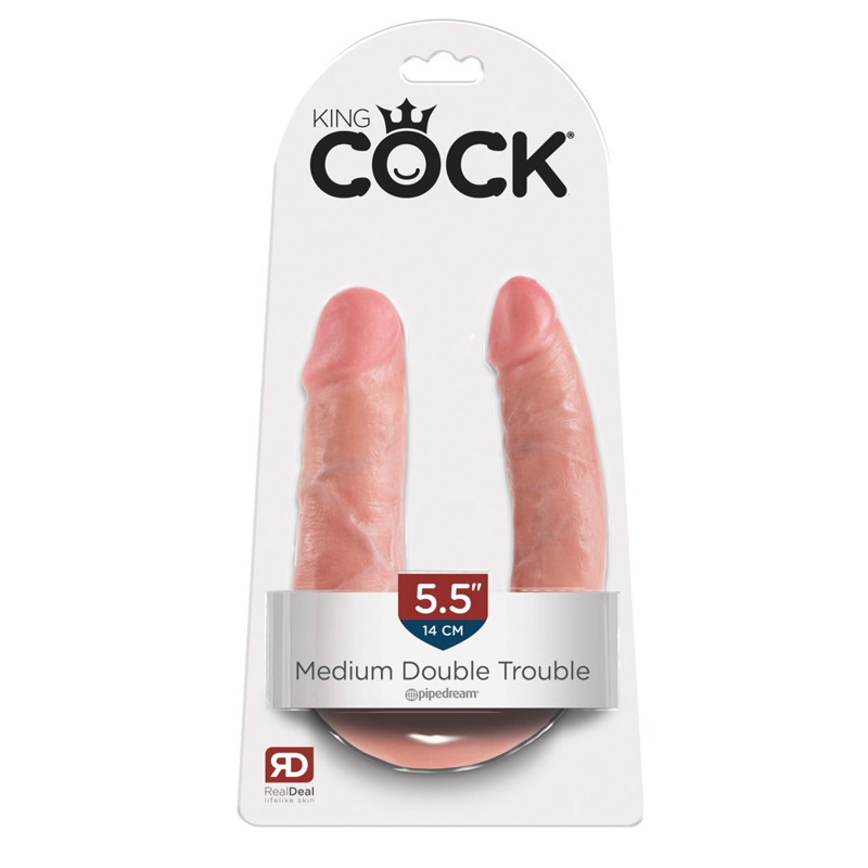 Двойной фаллоимитатор Pipedream King Cock M Double Trouble, Flesh