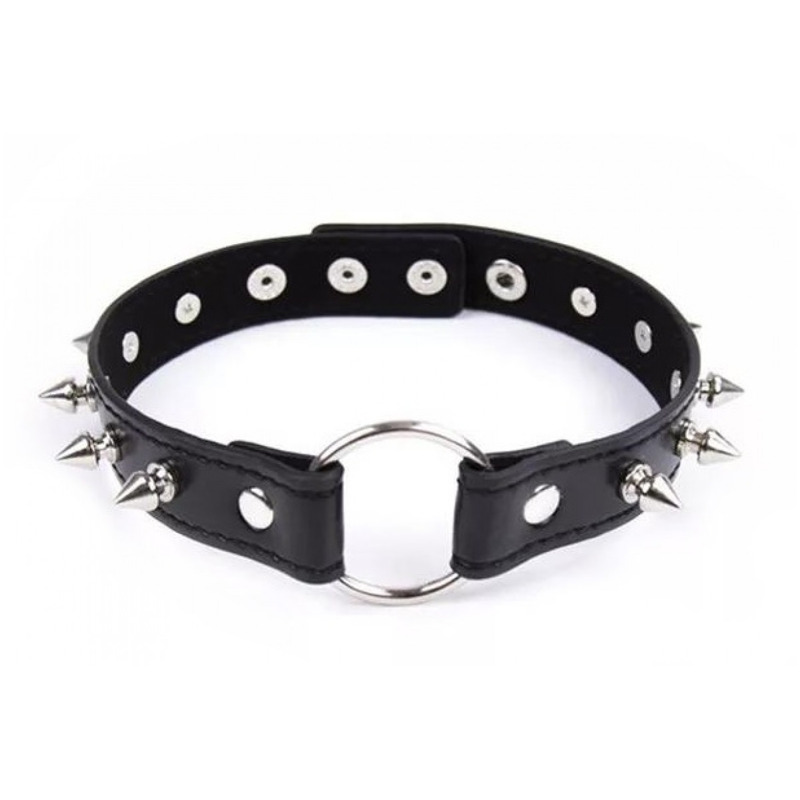 Ошейник с шипами Collar black with metal spikes