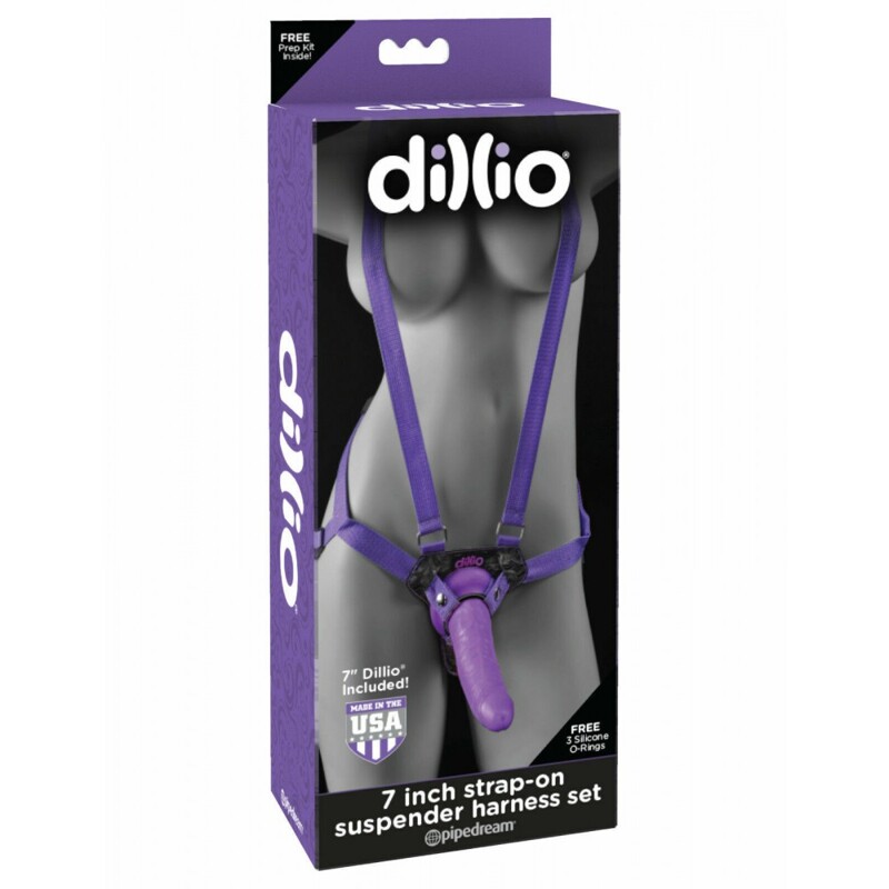 Страпон с подтяжками Pipedream Dillio фиолетовый
