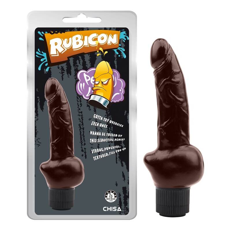 Вібратор реалістичний Chisa Rubicon на батарейках, коричневий, 19 х 3.7 см