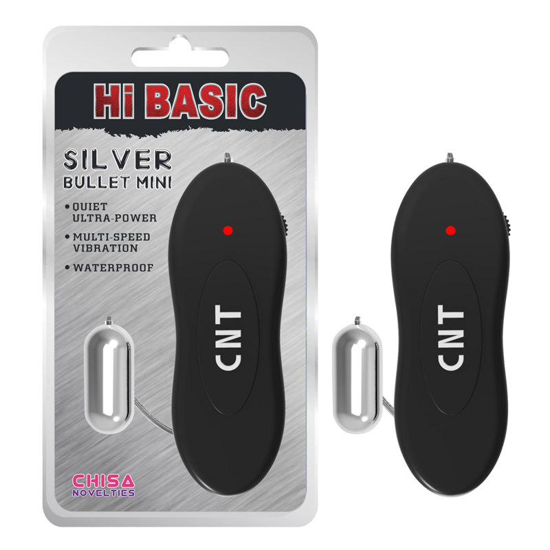Вибропуля на пульте управления Chisa Hi-Basic Silver Bullet Mini, серебристая