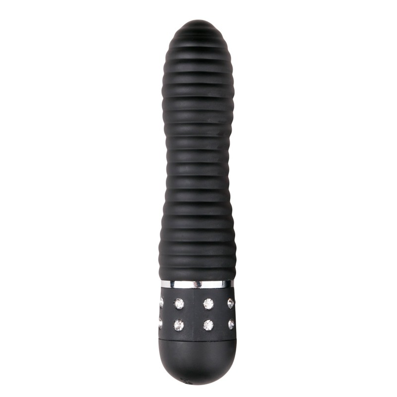 Вибратор ребристый Love Diamond Vibrator черный, 11.4 см
