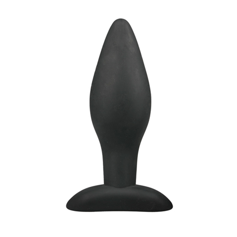 ET198BLK Анальная пробка Easytoys, силиконовая, черная, 12х4 см