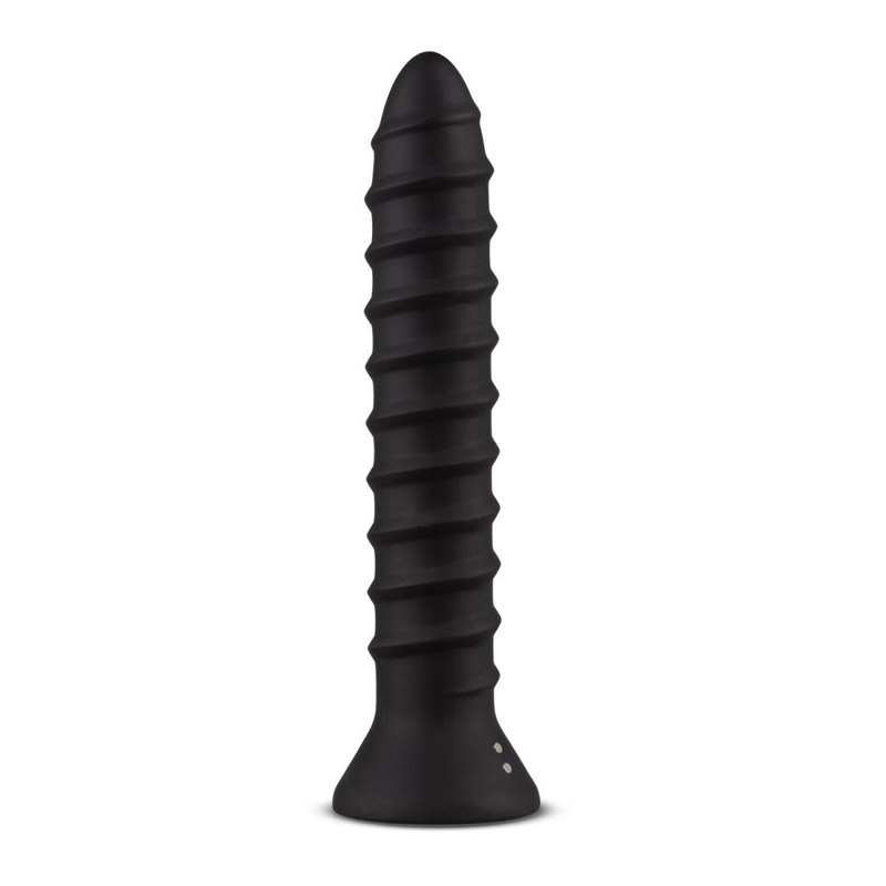Вибратор анальный с рельефом EasyToys Screwed, черный, L