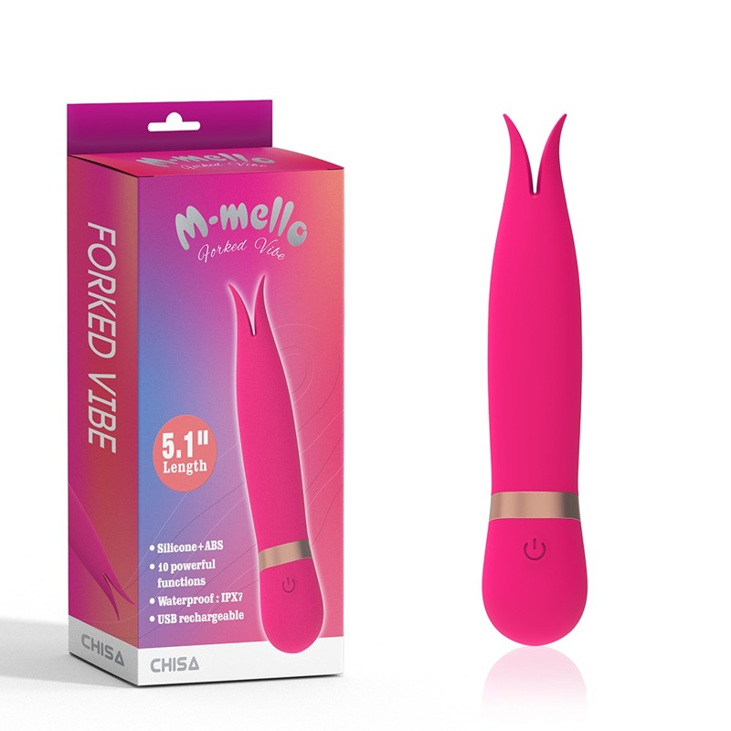 Міні вібратор з роздвоєним кінчиком Chisa M-Mello Forked Vibe, рожевий