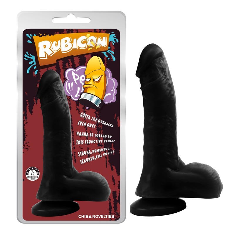 Фалоімітатор на присосці Chisa Rubicon з яєчками, чорний