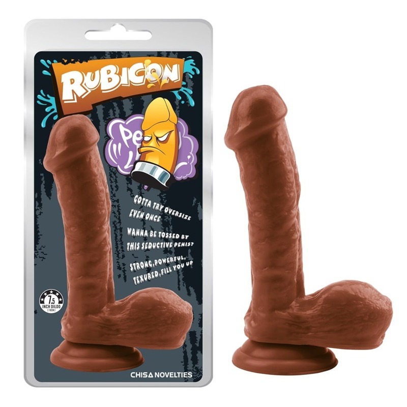 Фалоімітатор реалістичний на присосці Chisa Rubicon з мошонкою, коричневий