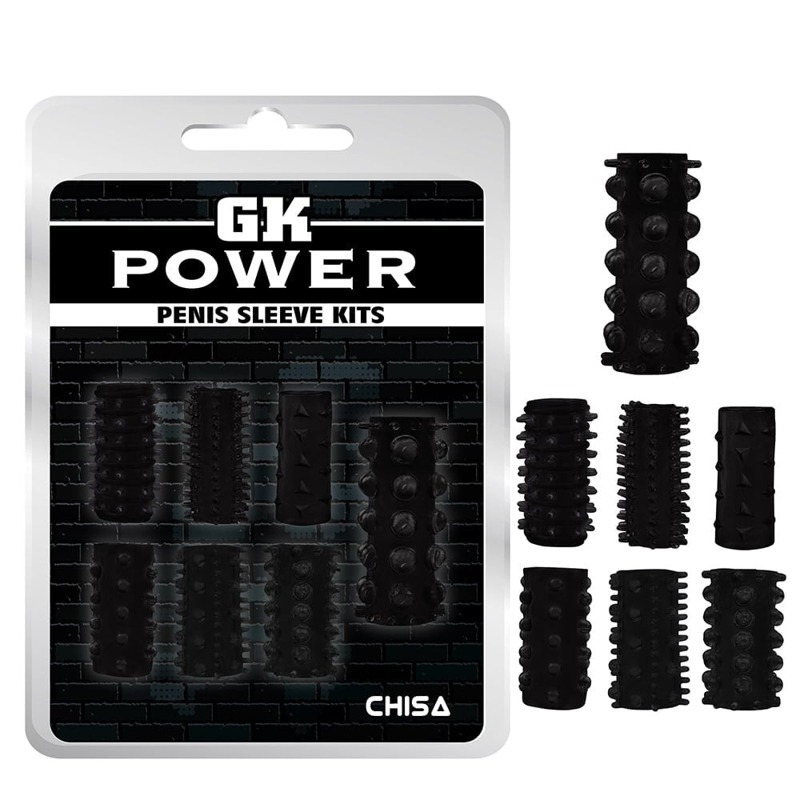 Набір рельєфних насадок для члена Chisa GK Power, чорний, 7 шт.
