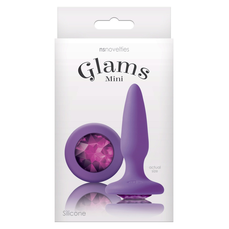 Анальная пробка с кристаллом NS Novelties Glams, фиолетовый, Mini