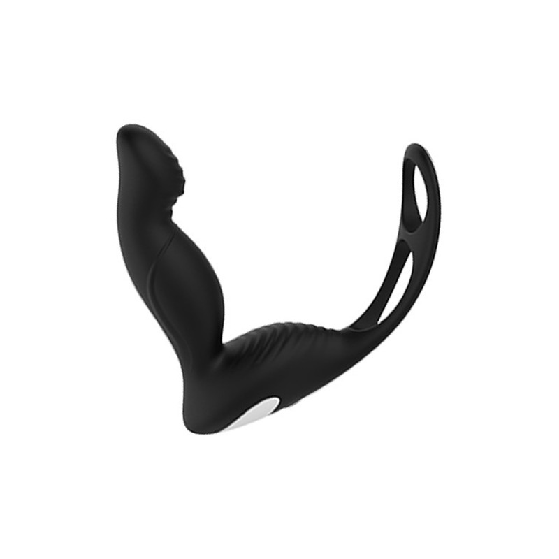 Массажер простаты с вибрацией Dream Toys Cheeky Love P-Pleaser с кольцом для пениса и яичек, черный