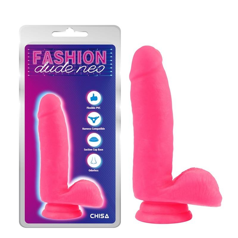 Фалоімітатор з мошонкою на присосці Chisa Fashion Dude Neo 17 см, рожевий
