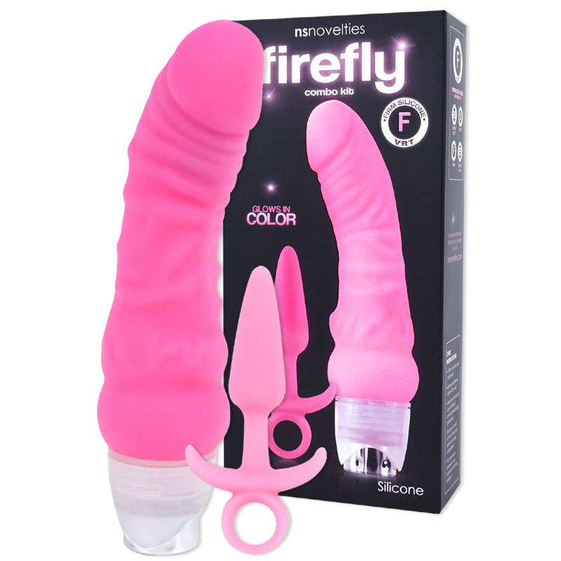 Набор Вибратор и Анальная пробка NS Novelties Firefly Combo Kit, розовый