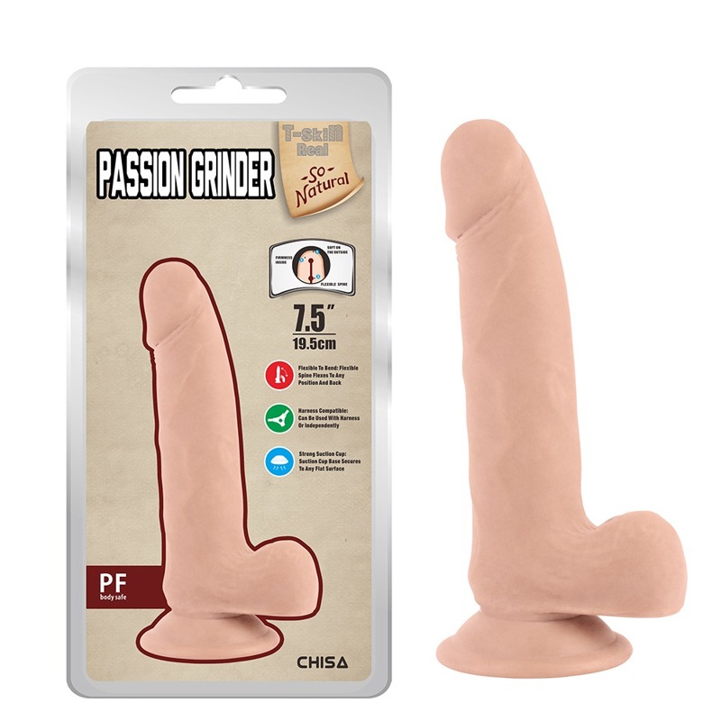 Фалоімітатор реалістичний на присосці Chisa T-skin ReaL "Passion Grinder", бежевий