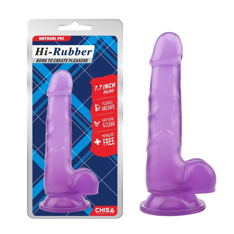 Фалоімітатор класичний на присосці Chisa Hi-Rubber, фіолетовий