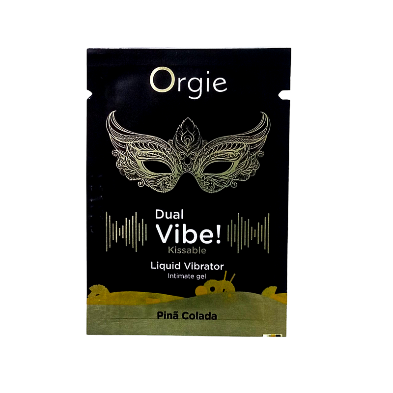 САШЕТ/Жидкий вибратор Orgie DUAL VIBE! с ароматом коктейля Пина Колада, 1 мл