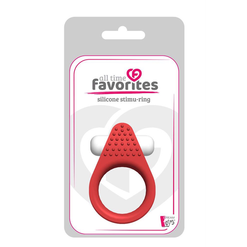 Ерекційне кільце Dream Toys All Time Favorites з рельєфним виступом, червоне
