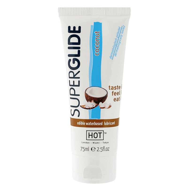 Съедобный лубрикант на водной основе HOT Superglide Ароматный кокос, 75 мл