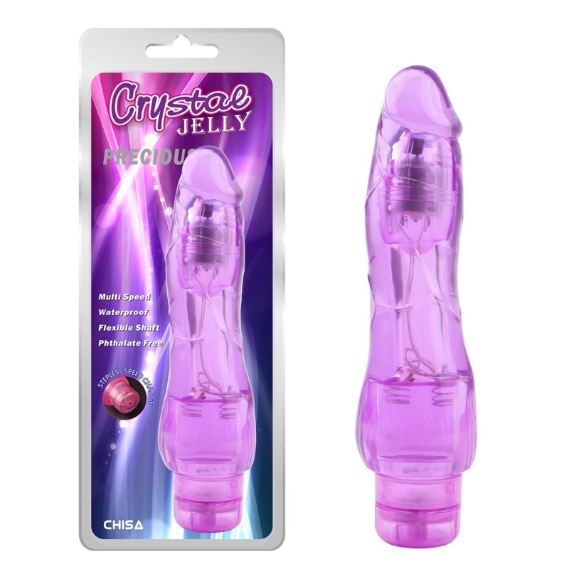 Вібромасажер реалістичний Chisa Jelly Crystal Precious на батарейках, фіолетовий Вібромасажер реалістичний Chisa Jelly Crystal Precious на батарейках, фіолетовий