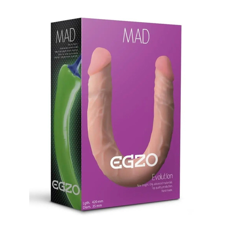 Двухсторонний фаллоимитатор EGZO MAD Ciberskin 42 см*3.5 см