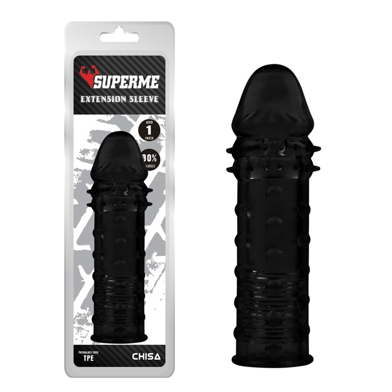 Насадка з вираженою головкою Chisa Superme Extensio і шипами, чорна Насадка з вираженою головкою Chisa Superme Extensio і шипами, чорна