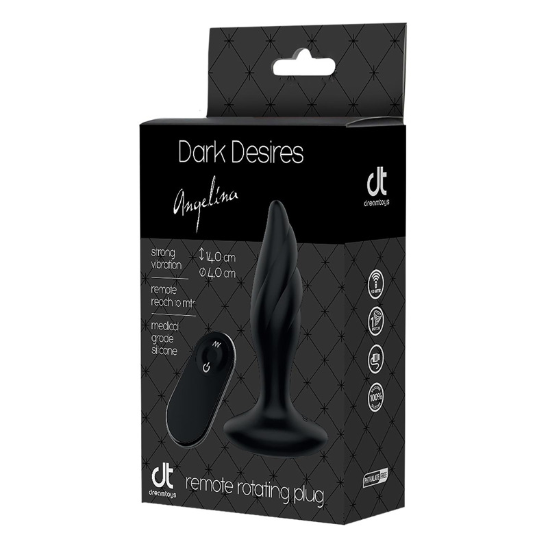 Волнистая анальная пробка с пультом управления.DARK DESIRES ANGELINA