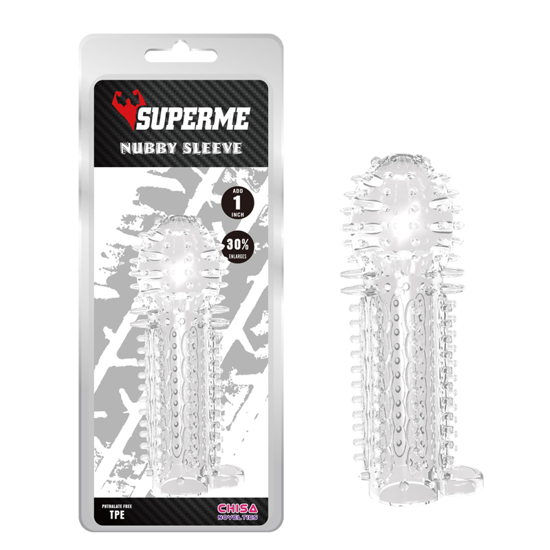 Насадка на член із вусиками Chisa SuperMe Nubby Sleeve, прозора