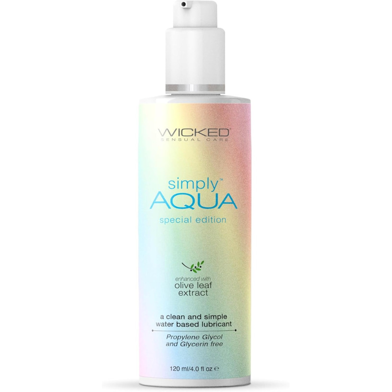 Лубрикант гипоалергенный с оливой WICKED SIMPLY AQUA SPECIAL EDITION 120ML