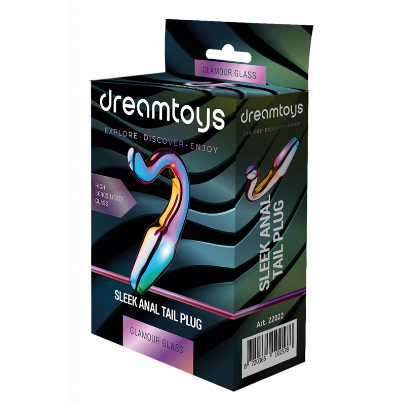 Анальный плаг из боросиликтного стекла GLAMOUR GLASS SLEEK ANAL TAIL PLUG