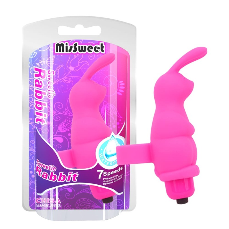 Вибратор для клитора на палец Chisa Mis Sweet Sweetie Rabbit в форме кролика, розовый