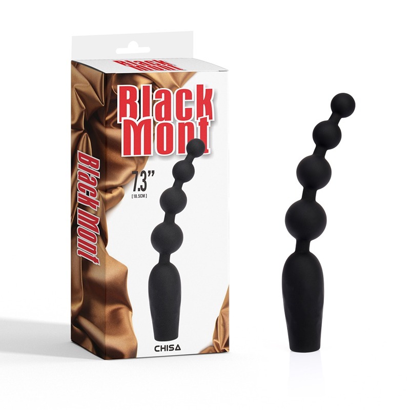 Анальная цепочка Chisa Black Mont с вибрацией, черная