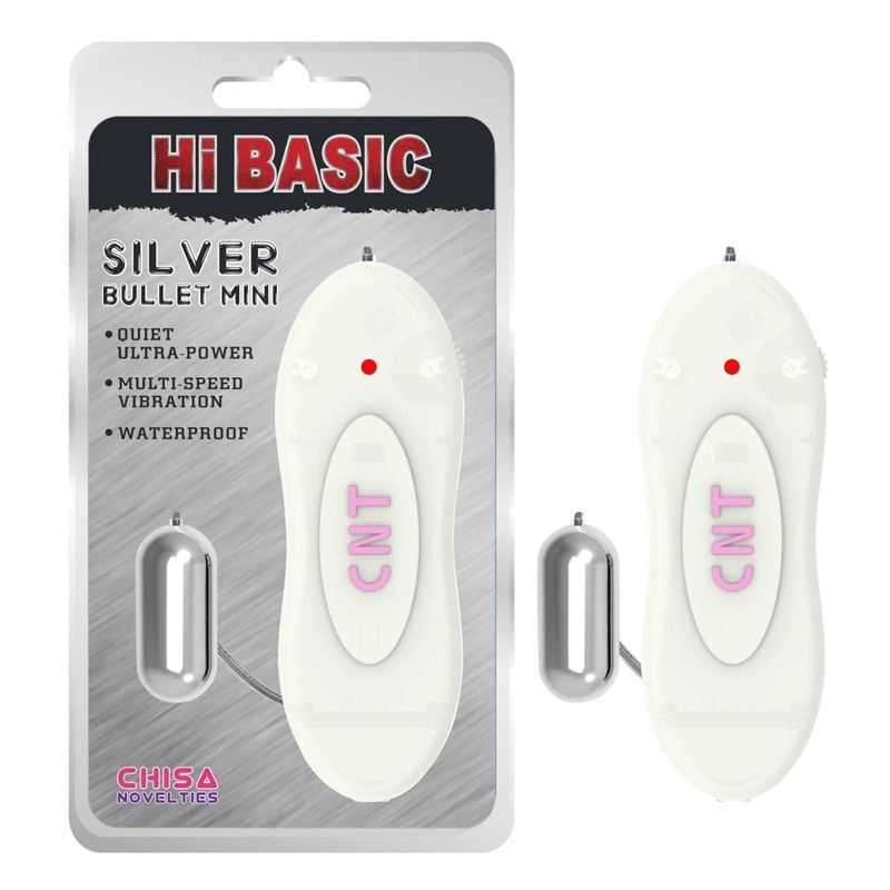Вибропуля на пульте управления Chisa Hi-Basic Silver Bullet Mini, серебристая