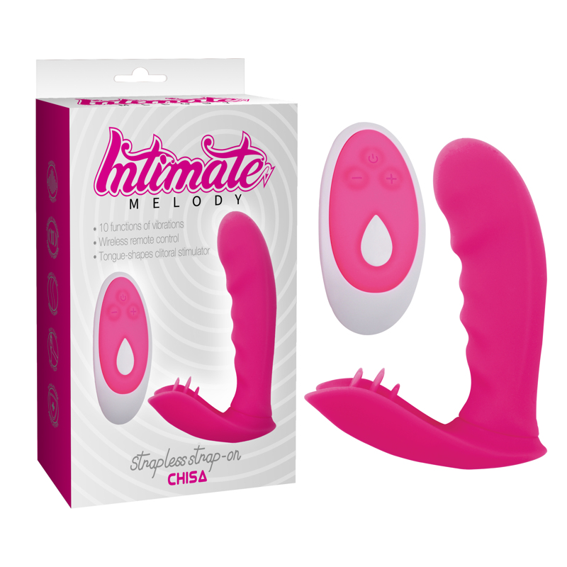 Вібратор із кліторальною стимуляцією Chisa Intimate Melody Strapless Strap-on, рожевий Вібратор із кліторальною стимуляцією Chisa Intimate Melody Strapless Strap-on, рожевий
