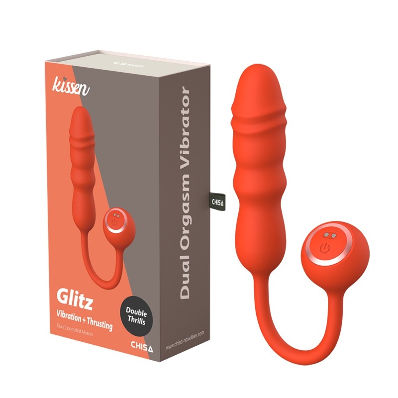 Вибратор Chisa Kissen Glitz с фрикциями, рельефный, с проводным пультом, оранжевый. Вибратор Chisa Kissen Glitz с фрикциями, рельефный, с проводным пультом, оранжевый.