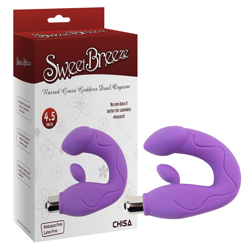 Вібратор подвійної стимуляції Chisa Sweet Breeze для точки G та клітора, фіолетовий Вібратор подвійної стимуляції Chisa Sweet Breeze для точки G та клітора, фіолетовий