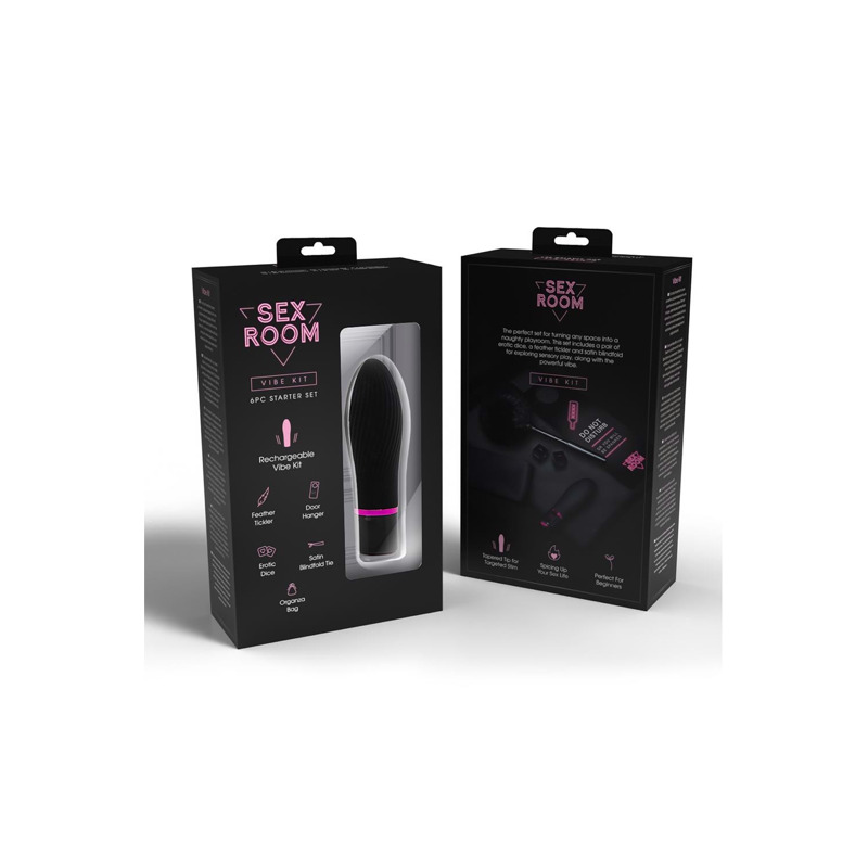 Набор девайсов для секс игр Dream Toys Sex Room Vibe Kit, 6 предметов, черный/розовый