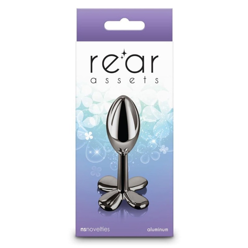 Анальная пробка металлическая NS Novelties Rear Assets Clover, черная
