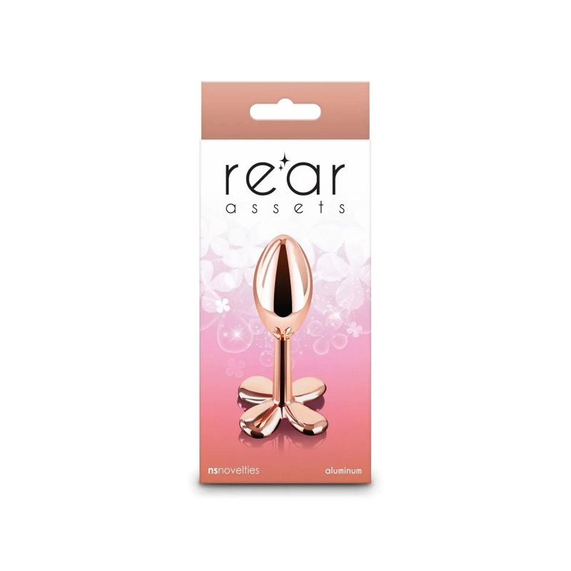 Анальная пробка металлическая NS Novelties Rear Assets Clover, золотая