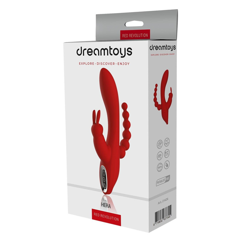 Вибромассажер тройной Dream toys RED REVOLUTION HERA