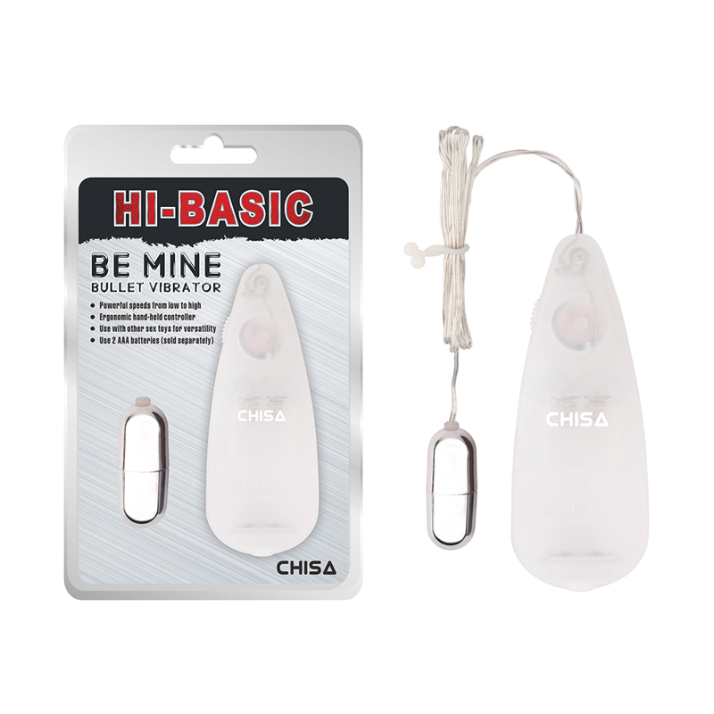 Вибропуля серебристая Chisa Hi-Basic Be Mine Bullet Vibrator на черном пульте управления