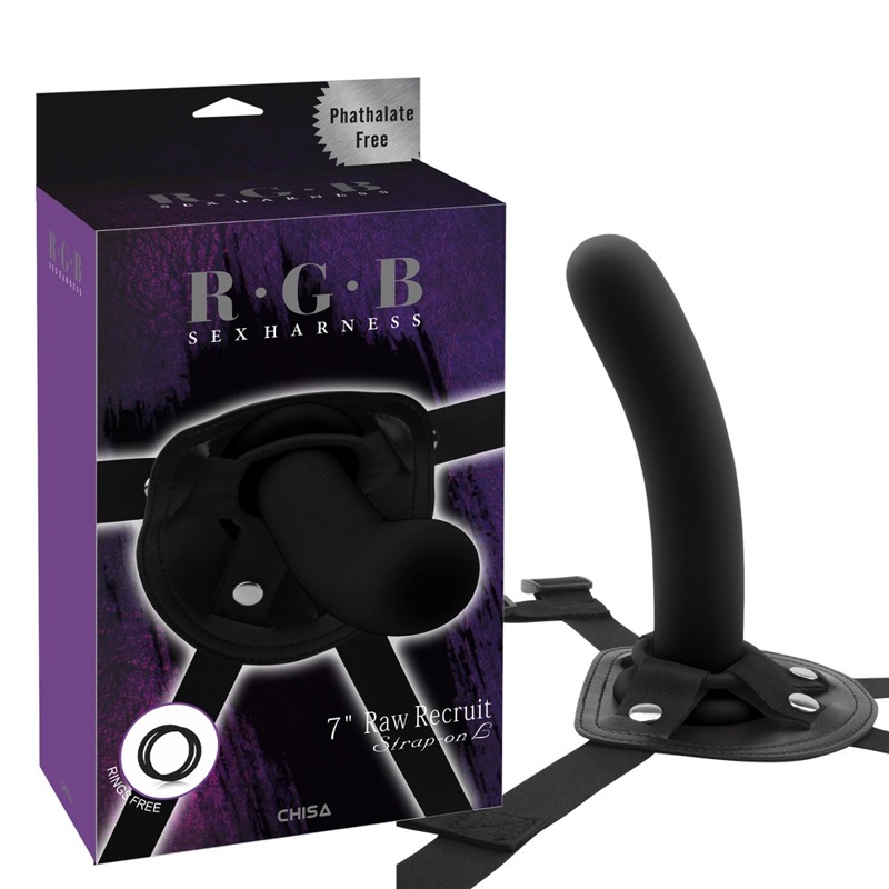 Страпон нереалистичный на трусиках Chisa R.G.B Sex Harness, с кольцевым крепление, черный