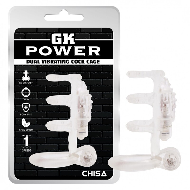 Насадка з вібрацією Chisa GK Power та ерекційними кільцями, прозора
