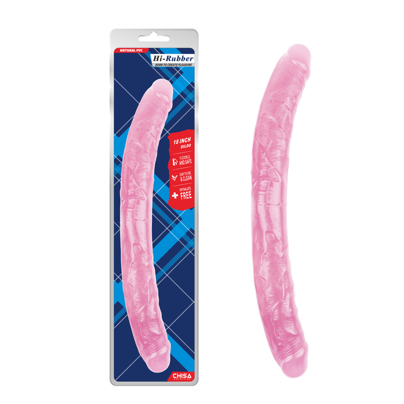 Фалоімітатор двосторонній реалістичний Chisa Hi-Rubber, рожевий